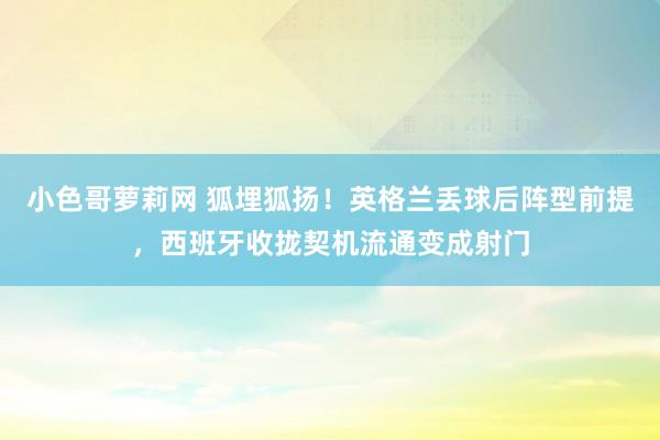 小色哥萝莉网 狐埋狐扬！英格兰丢球后阵型前提，西班牙收拢契机流通变成射门