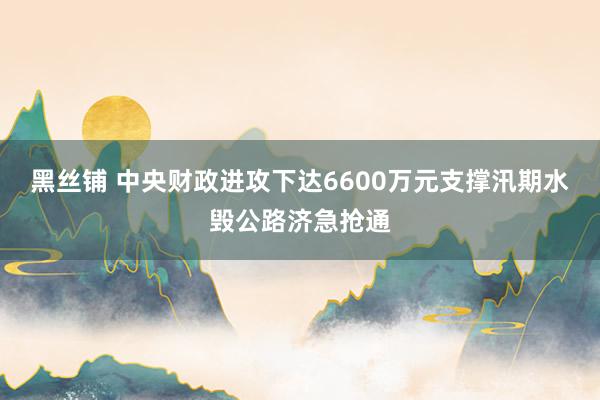 黑丝铺 中央财政进攻下达6600万元支撑汛期水毁公路济急抢通