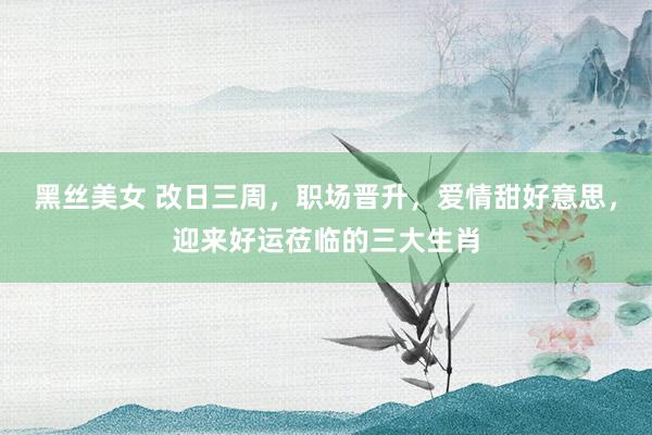 黑丝美女 改日三周，职场晋升，爱情甜好意思，迎来好运莅临的三大生肖