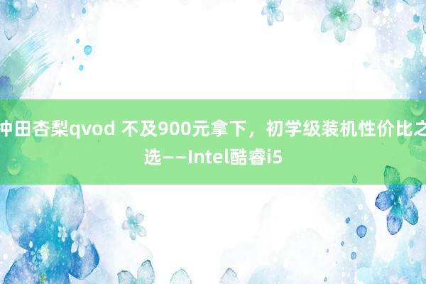 冲田杏梨qvod 不及900元拿下，初学级装机性价比之选——Intel酷睿i5