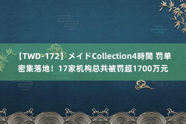 【TWD-172】メイドCollection4時間 罚单密集落地！17家机构总共被罚超1700万元