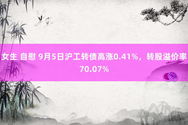 女生 自慰 9月5日沪工转债高涨0.41%，转股溢价率70.07%