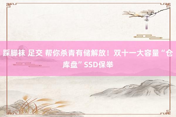 踩脚袜 足交 帮你杀青有储解放！双十一大容量“仓库盘”SSD保举